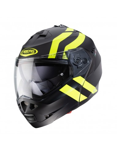 casco moto modulare caberg duke II superlegend nero opaco/giallo fluo in vendita online a Como