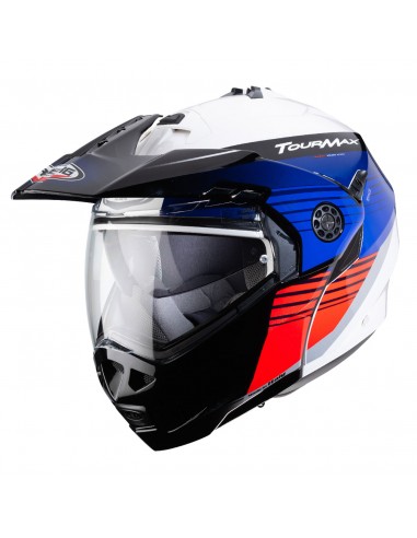 casco moto modulare cross Tourmax Titan I8 bianco/blu/rosso in vendita online a como