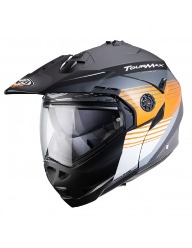 casco moto modulare cross Tourmax Titan 17 antracipe opaco/arancio in vendita online a como