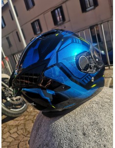 casco moto integrale Shark Spartan GT Replikan black chrom blue in vendita online a Como