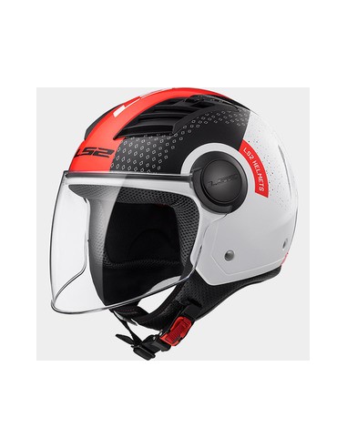 casco moto jet LS2 Airflow condor bianco-nero-rosso in vendita online a Como