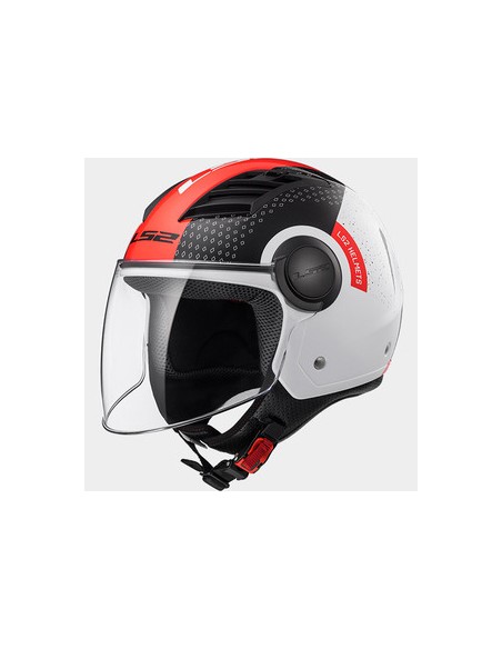 casco moto jet LS2 Airflow condor bianco-nero-rosso in vendita online a Como