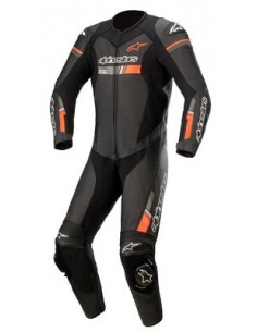 tuta pelle moto GP Force Cahser suit 1PC nero-rosso fluo in vendita online a Como
