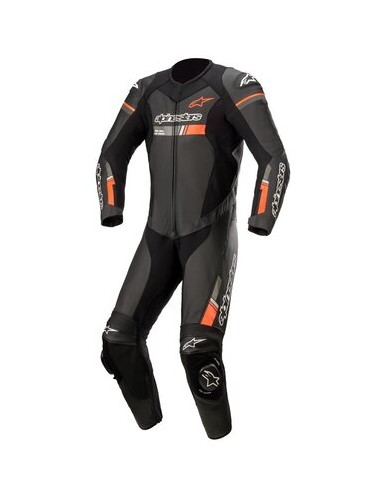 tuta pelle moto GP Force Cahser suit 1PC nero-rosso fluo in vendita online a Como