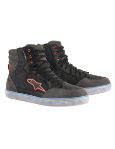scarpe moto Alpinestars J-6 WP Canvas black-light blue in vendita online a Como