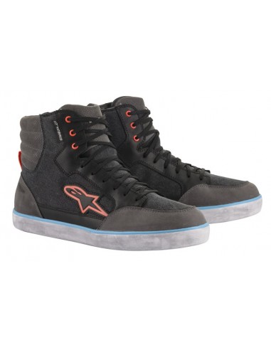 scarpe moto Alpinestars J-6 WP Canvas black-light blue in vendita online a Como