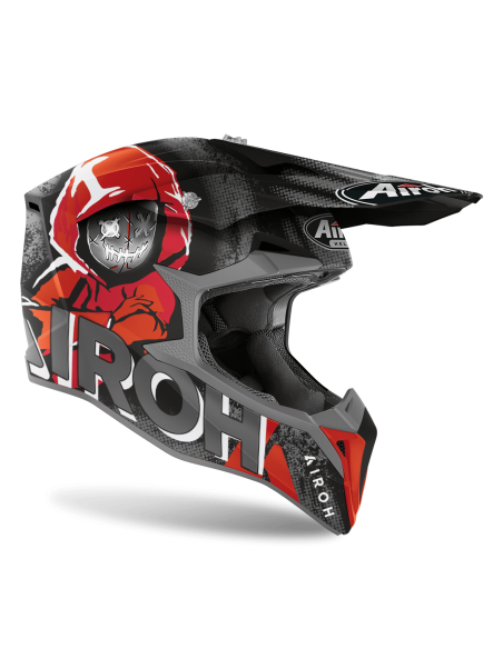 casco moto cross AIROH Wraap Alien rosso opaco  in vendita online a Como.