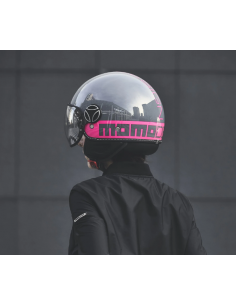 casco moto jet MOMODESIGN fgtr classic grey pink in vendita online a Como 2
