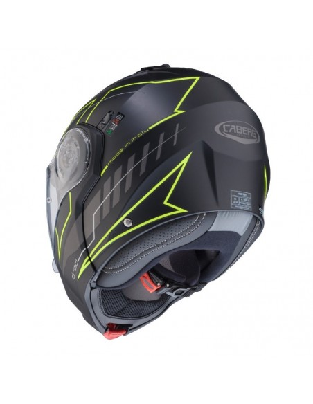 casco moto modulare caberg droid blaze nero opaco giallo fluo vendita online Como