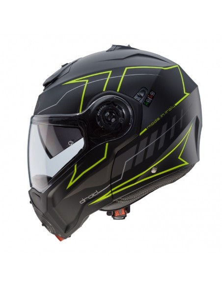 casco moto modulare caberg droid blaze nero opaco giallo fluo vendita online Como