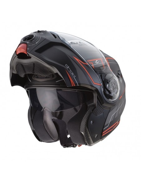 casco moto modulare caberg droid blaze nero rosso opaco vendita online Como