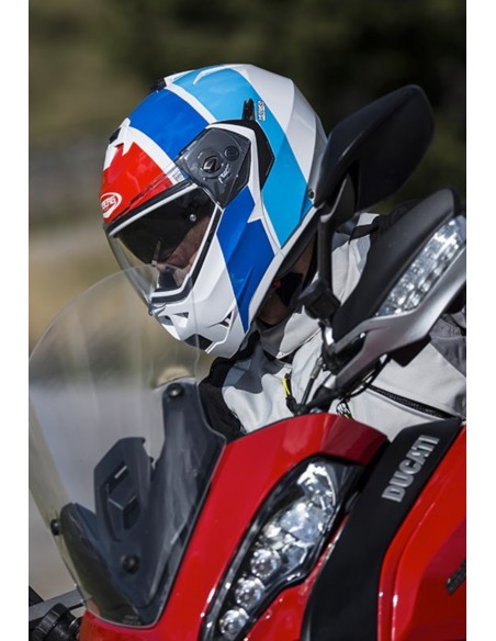 casco moto modulare caberg duke II impact bianco rosso blu vendita online Como