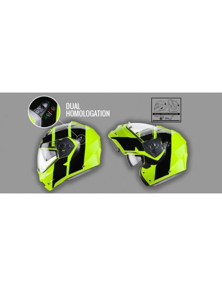 casco moto modulare caberg duke II impact giallo fluo nero vendita online Como