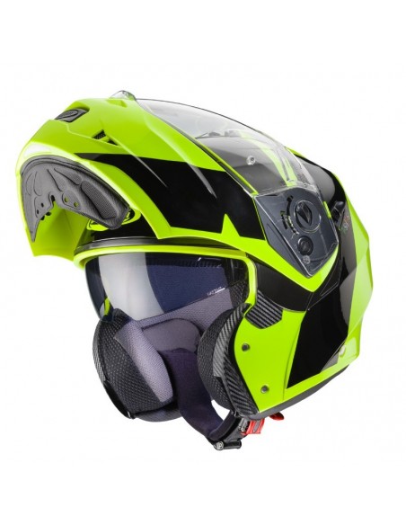casco moto modulare caberg duke II impact giallo fluo nero vendita online Como