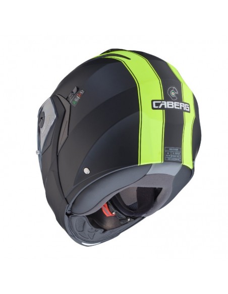 casco moto modulare caberg duke II legend nero opaco giallo fluo vendita online Como