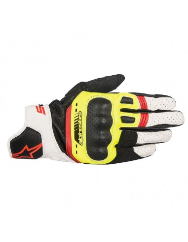 guanti moto alpinestars sp 5 black yellow fl white red fl vendita online Como