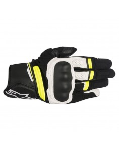 guanti moto alpinestars booster glove black white yellow fluo vendita online Como