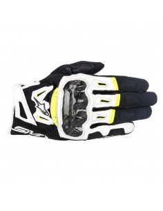 guanti moto alpinestars smx 2 air carbon v2 glove black white yellow fluo vendita online Como