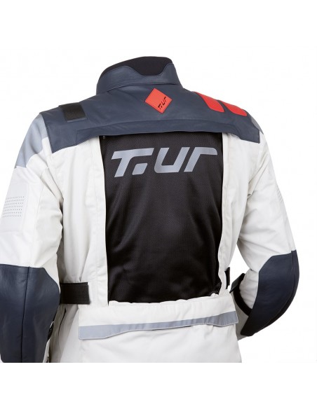 Giacca moto TUR J-one grigio-rosso vendita online Como