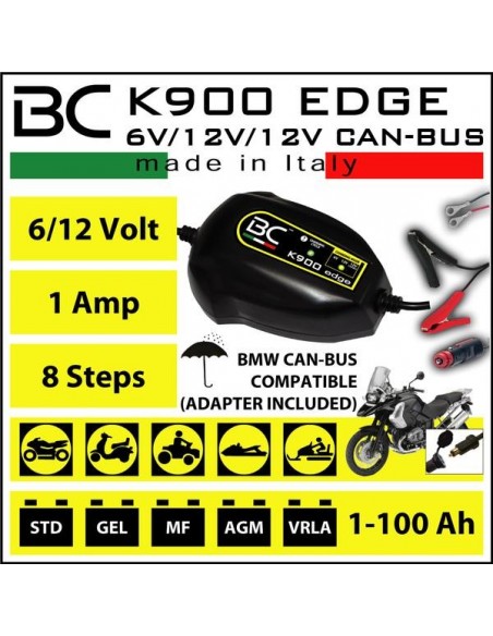 Carica batteria&manutentore moto&manutentore moto BC K900 EDGE 6V/12V/12V CAN-Bus con adatt. accend. ACC612V vendita online Como